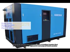 Shanghai Rotorcomp AGCD-160D A VP Intelligent Controller Direct Driven Screw Air Compressor for Cost-Saving and Durable Operations